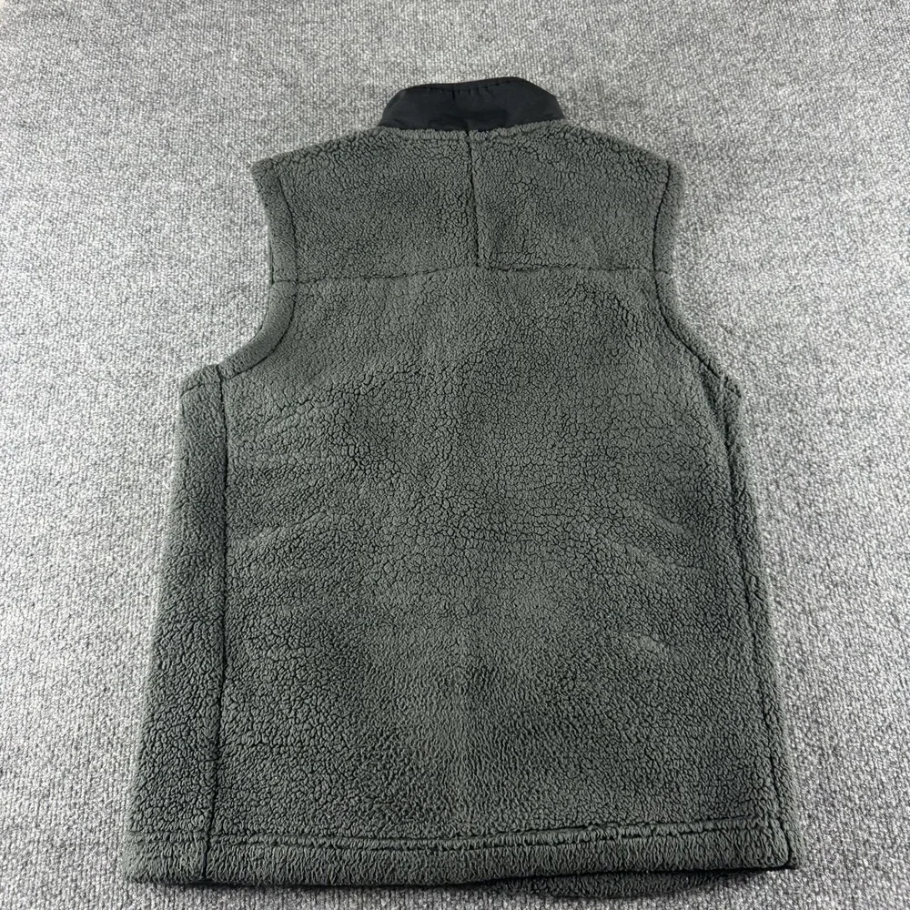 The North Face Vest Mens S Gray Fleece Full Zip Pockets Sherpa Outdoor